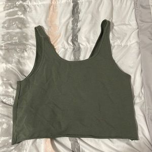 Green open back crop top